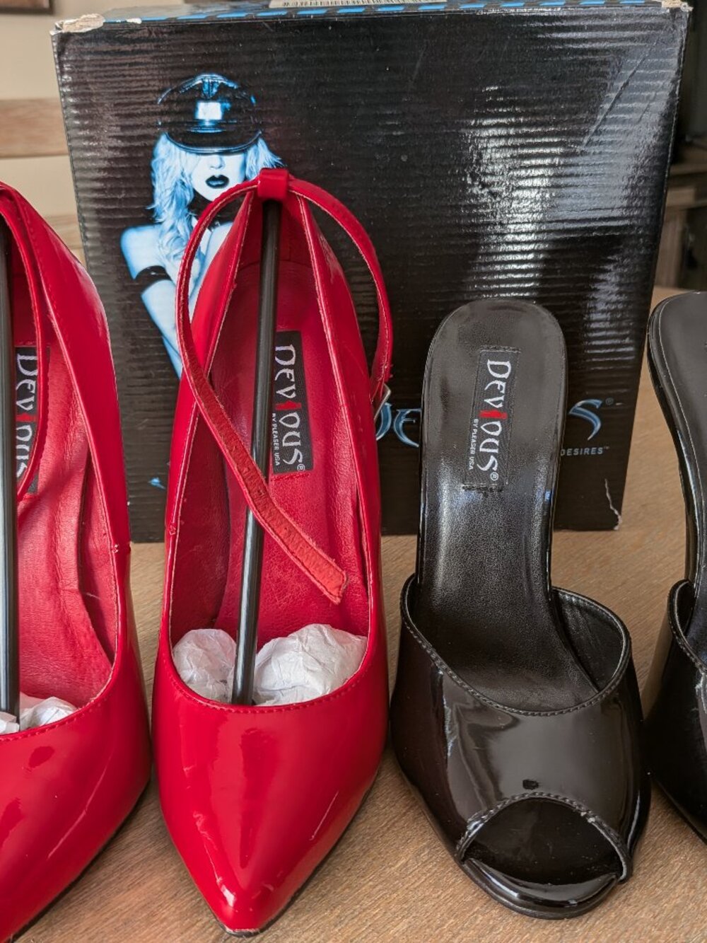 Two pairs of Devious heels/Size 6/Like new